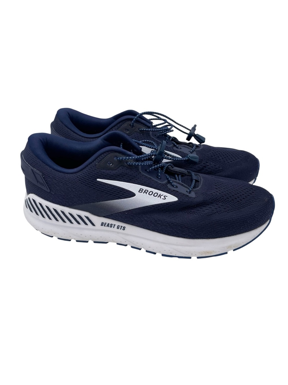 Brooks Beast GTS 24 Men's Running Shoes Size 12 Navy Blue White Walking Comfort